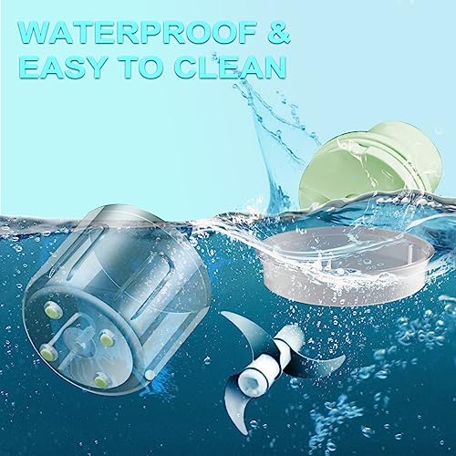 Vegetable Chopper, Electric Garlic Chopper, 250ML USB Rechargeable Mini Blender, Powerful Small Food Processor, Blender to Vegetable, Wireless Food Cutter for Ginger, Chili, Fruit, Meat, etc（Green）