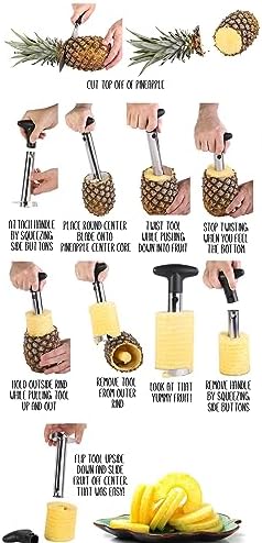2 Pack Pineapple Slicers Corer Tools Stainless Steel Remove Peel Cut