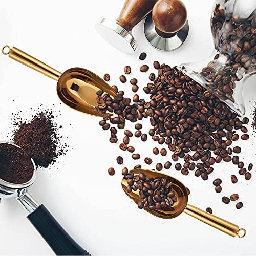 TeamFar Mini Scoop Set of 6, 3 Oz Small Ice Canister Candy Scoops - Gold