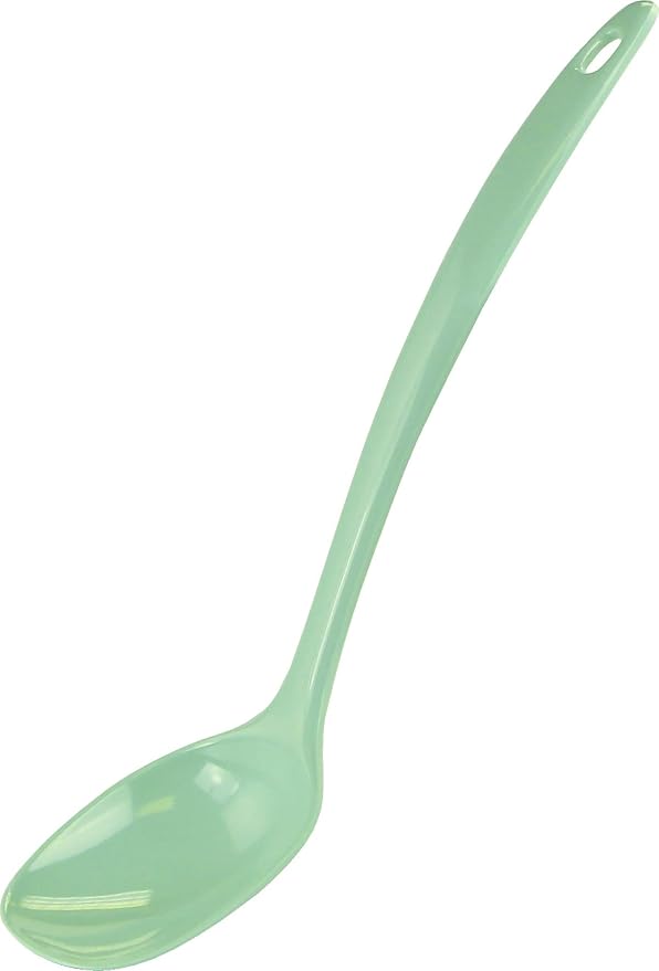 Reston Lloyd Cooking Spoon for Serving, Basting, Mixing, Heat Resistant, BPA Free Melamine 11 inch Utensil with Ergonomic Handle, Set of 6, Seafoam