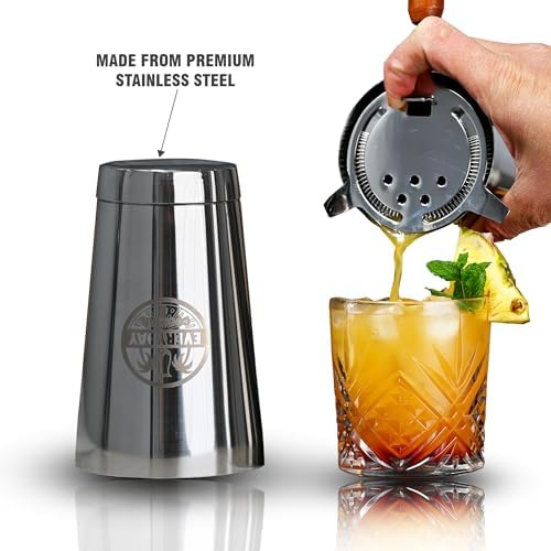 Premium 18 oz Stainless Steel Cocktail Shaker Set by EVERYDAY COCKTAIL