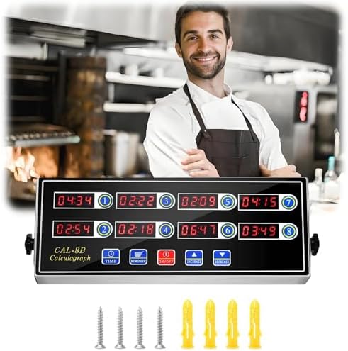 8 Channel Kitchen Timer, Digital Timer Cooking Timer for Cooking