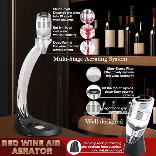 Premium Wine Aerator Pourer with Sediment Filter and Stand