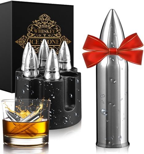 Stocking Stuffers for Dad - Whiskey Stones Silver - Christmas Gifts for Men