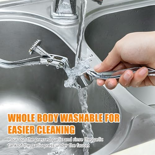 Manual Garlic Press Kitchen Large Garlic Peeler Garlic Muddler Household Garlic Pounder Garlic Press Garlic Peeler for Fine and Coarse Mince Garlic Press,Garlic Mincer, Garlic Crusher (B)