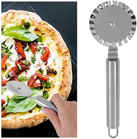 Abaodam ravioli cutter pizza steel pasta pie crust wheel & decorator set dough roller commercial- Pastry Ravioli Pizza Cutter Stainless- Steel Wheels for Commercial- Grade Pasta Pie