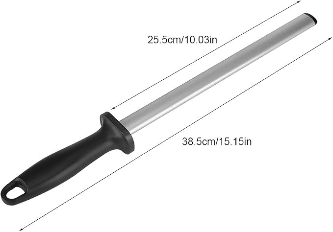 10 Inch Knife Sharpening Honing Rod, Professional Steel Knife Sharpener for Restaurant, Gourmet Chefs, and Home Kitchen Blade Sharpening