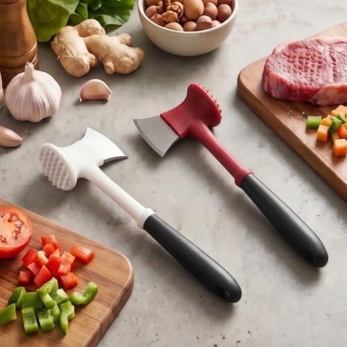 2-in-1 Meat Tenderizer Hammer and Tendon Cutter, Stainless Steel