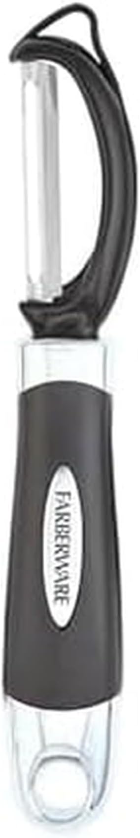 Farberware Pro2 Euro Vegetable Peeler with Swivel Blade and Built-In Bud Remover, Razor-Sharp Rust-Resistant Stainless Steel, Ergonomic Handle, Dishwasher Safe