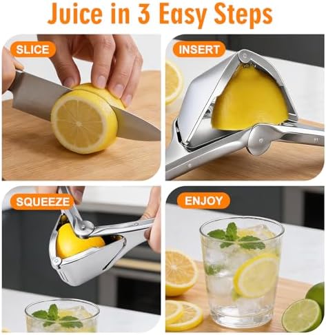 Lemon Squeezer, Stainless Steel Lemon Juicer with Seed Strainer