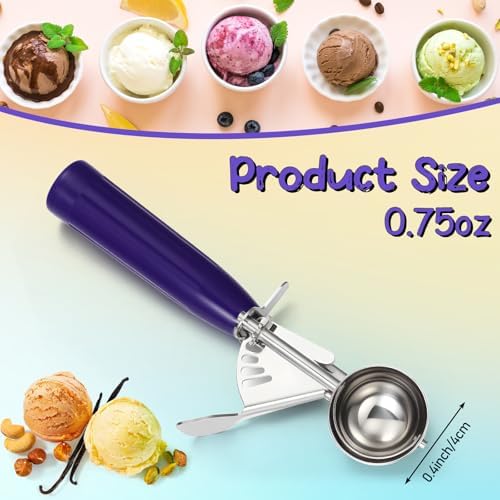 Reallnaive 2 Pcs Ice Cream Scooper with Trigger, 0.75 oz, Purple