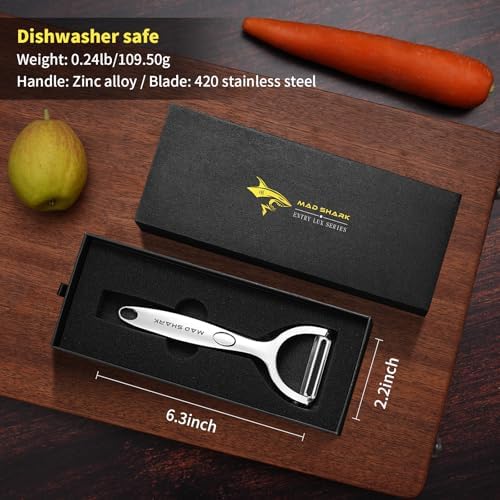 MAD SHARK Vegetable Peeler, Peels Smoothly Serrated Blade for Kitchen