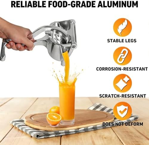 Lemon Squeezer, Stainless Steel Hand Fruit Juicer Squeezer, 2026 New Manual Lime Juice Extractor Hand Press with Ergonomic Grip, Easy to Clean Efficient Extraction of Citrus