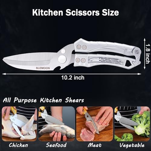 Kitchen Shears Heavy Duty Poultry Shears All Purpose Silver
