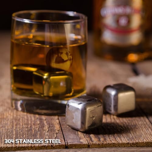 16Pcs Whiskey Stones Set, Metal Ice & Granite, Gift for Men