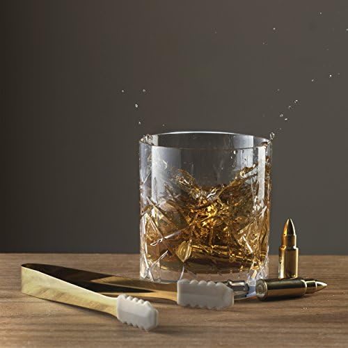 Bullet Whiskey Chillers Stones 1.75in Set of Six Stainless Steel Gold Rocks