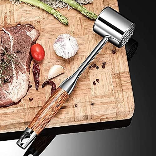 Meat Mallet Meat Tenderizer Tool Meat Pounder 304 Stainless Steel Meat Hammer Heavy Sturdy Meat Pounder for Tenderizing Steak Flattening Bee,Chicken,Pork Poultry Kitchen Mallet Tool