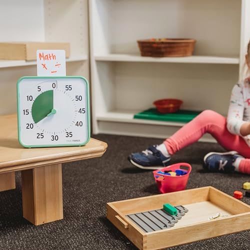 TIME TIMER Visual Schedule Package - 8-inch 60 Minute Visual Routine Timer with Dry Erase Board, PECS Cards, and Whiteboard Marker - for Kids Desk, Classroom, Home, and Routines (Green)