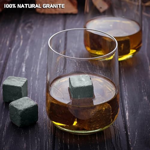 16Pcs Whiskey Stones Set, Metal Ice & Granite, Gift for Men