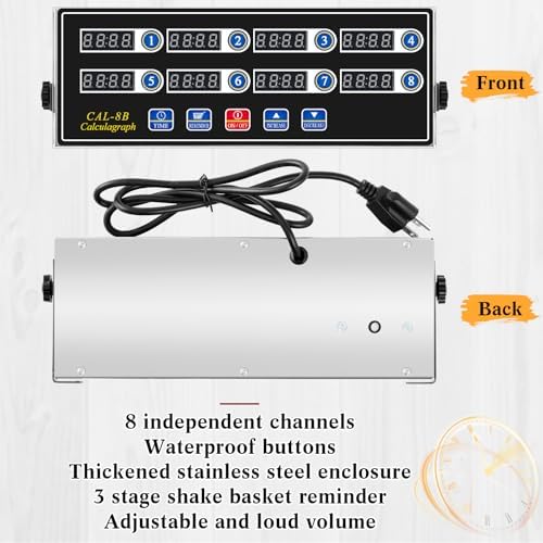 Relaxweex 1 Pack Commercial Digital Kitchen Timer for Cooking, 8 Channel