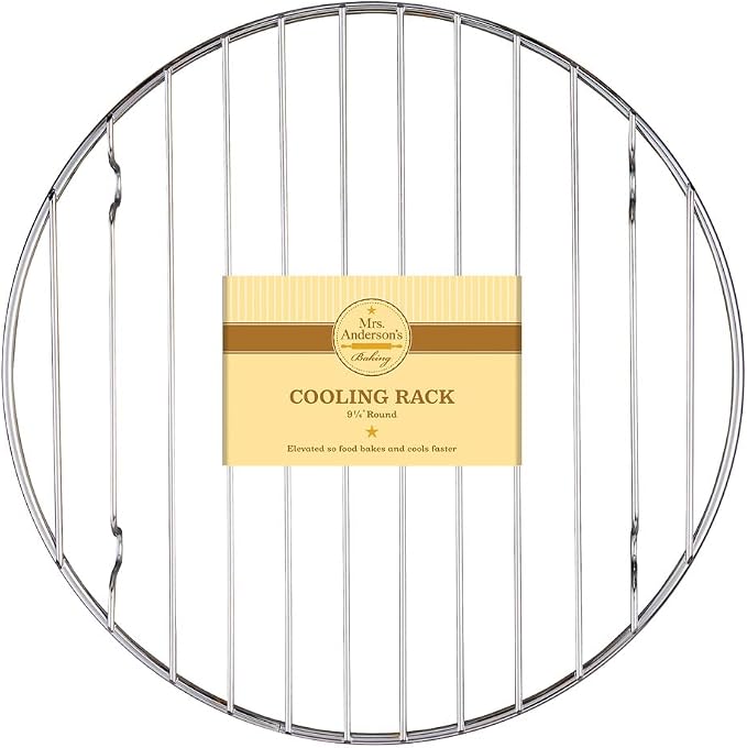 Mrs. Anderson's Baking Professional Round Cooling Rack, Heavy Duty Steel, 9.125 x 9.125 x 0.875-Inches