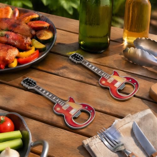 Guitar Shaped Bottle Opener, 2 Pack Metal Beer Opener Gift for Music Lovers