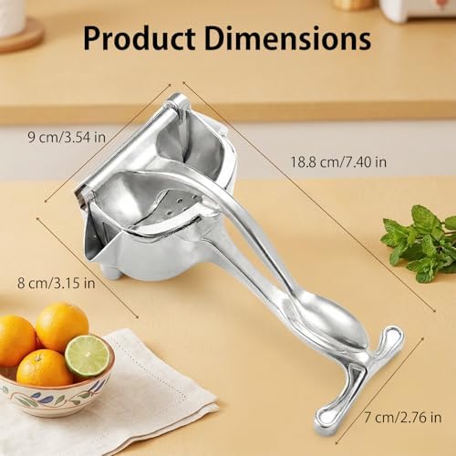 Heavy Duty Cast Iron Juicer Manual Hand Press, Stainless Steel Fruit Juice Squeezer for Lemon & Orange, Citrus Press Juicer (2PCS)