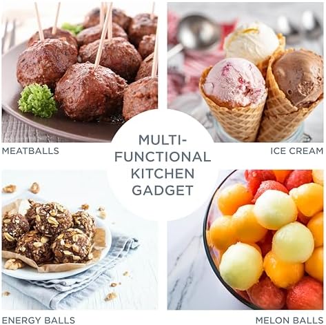 Social Chef Stainless Cookie Scoop Set - Small Cookie Dough Scooper for Great Cookies Sized Cookies - Small Ice Cream Scooper with Trigger Release, 3 Pack, Black