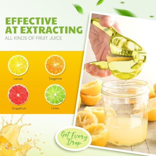 Lemon Squeezer Large, Lemon Squeezer Juicer Stainless Steel, Heavy Duty Manual Citrus Juicer Hand Press, Kitchen Tools Lime Squeezer Bar Tool, Easy to Clean Metal Lemon Hand Press