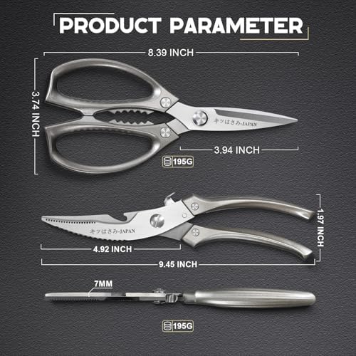 Huusk Kitchen Scissors Set Heavy Duty Spring Loaded All Purpose for Food