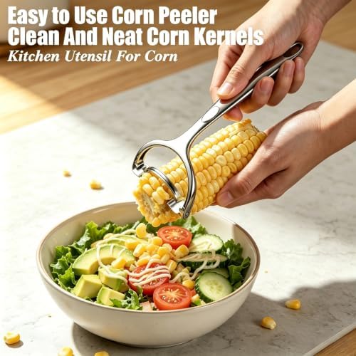 3PCS Corn Peeler off the Cob Stainless Steel Corn on the Cob Stripper Tool