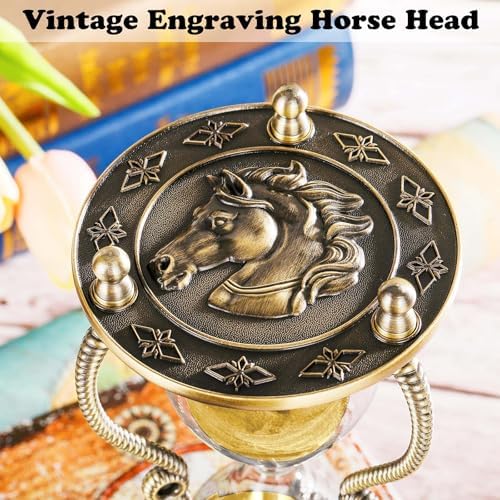 CNCJ Metal Hourglass Timer 30 Minute:Vintage Brass Black Sand Clock,Large Sand Watch 30 Min,Antique Rotating Reloj De Arena,Unity Hourglass Sandglass for Gifts,Home,Desk,Office Decor