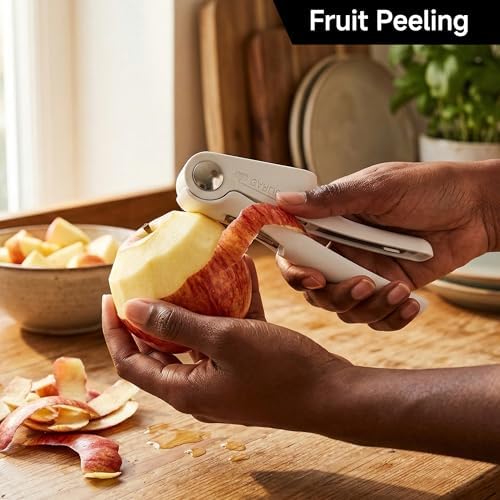 2-in-1 Garlic Press and Peeler Set - Manual Garlic Crusher Masher with Silicone Roller & Easy-to-Clean Design, Fastest Kitchen Tool for Peeling and Mashing Garlic Cloves