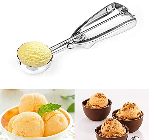 Stainless Steel Ice Cream Scoop with Trigger Release,Professional Cookie Scoop Kitchen Tools,Perfect Muffin Scoop Set for Cookie, Ice Cream, Cupcake, Muffin, Meatball. Mix 3 Pack