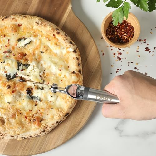 Oster Chadswyck 8.7” Pizza Cutter, Stainless Steel Pizza Wheel, Sharp Rolling Blade, Ergonomic Handle, Dishwasher Safe