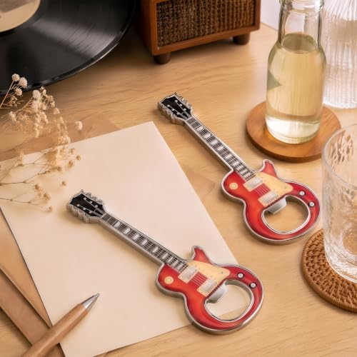 Guitar Shaped Bottle Opener, 2 Pack Metal Beer Opener Gift for Music Lovers