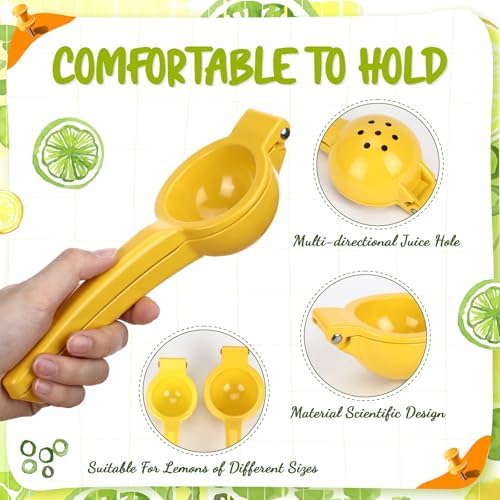 2 Pcs Handheld Lemon Squeezer Metal Juicer Seed Catcher