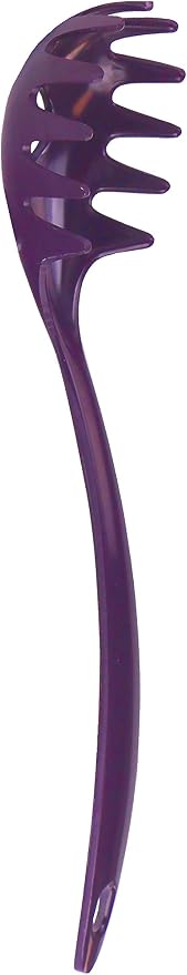 Spaghetti Spoon, Pasta Server, Fork with Ergonomic Handle, Heat Resistant, BPA Free,11.5 inch Melamine Utensil by Reston Lloyd, Plum