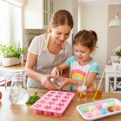 Star Ice Cube Tray,Stars Silicone Ice Trays for Freezer (2pcs Star)