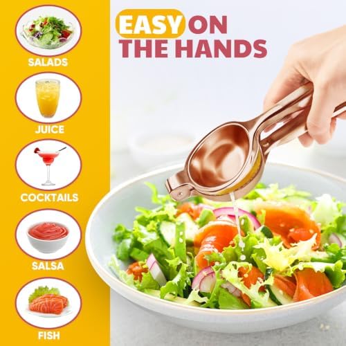 Lemon Squeezer Large, Lemon Squeezer Juicer Stainless Steel, Heavy Duty Manual Citrus Juicer Hand Press, Kitchen Tools Lime Squeezer Bar Tool, Easy to Clean Metal Lemon Hand Press