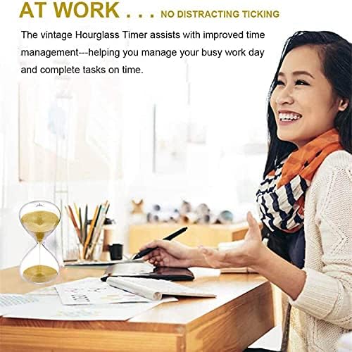 SuLiao Hourglass 60 Minute Sand Timer: 5.1 Inch Gold Sand Clock Watch 60 Min, Large Unique 1 Hour Glass Sandglass for Kids, Games, Classroom, Home, Desk, Office Decorative