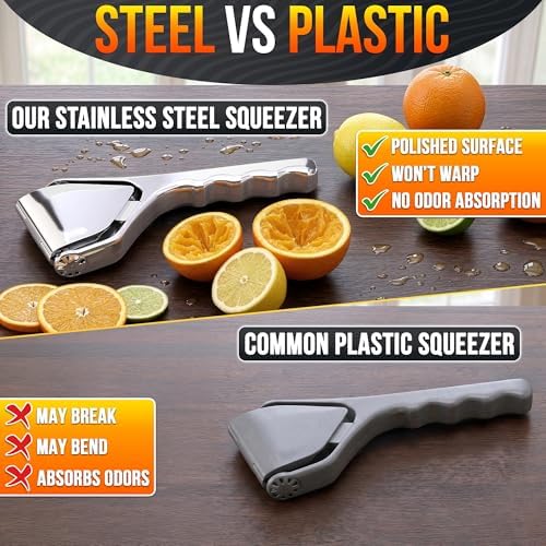 Handheld Lemon Squeezer Stainless Steel, Fold-Flat Design