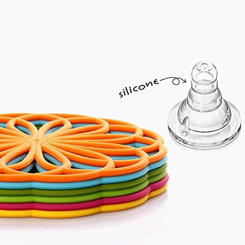ME.FAN Silicone Trivet Mat - Kitchen Hot Pads for Pots & Dish - Insulated Teapot Trivet - Flexible, Durable, Non-Slip Large Coasters 3 Set Orange