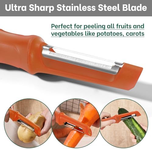 Beneno Swivel Vegetable Peeler, Smooth Peeling Potato Peeler, Orange