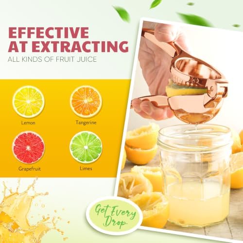 Lemon Squeezer Large, Lemon Squeezer Juicer Stainless Steel, Heavy Duty Manual Citrus Juicer Hand Press, Kitchen Tools Lime Squeezer Bar Tool, Easy to Clean Metal Lemon Hand Press