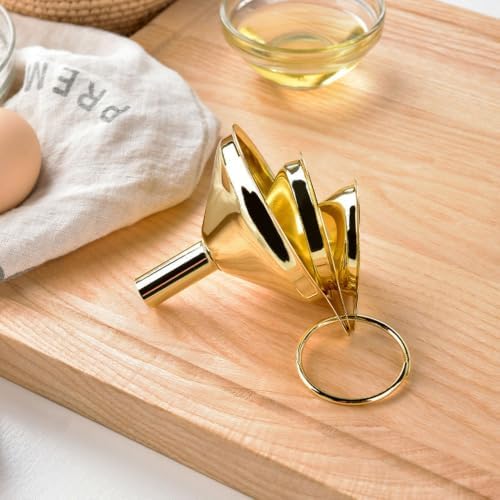 Stainless Steel Funnel Set, 3-Piece Narrow Spout Handles