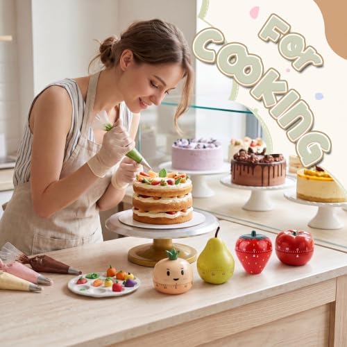 Amylove 4 Pcs Cute Mechanical Kitchen Timer Fruit 60 Minutes