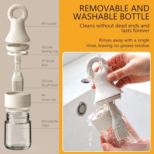 2 in 1 Oil Dispenser Bottle with Silicone Brush - 150ml/5.07oz