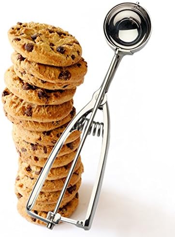 RSVP International Endurance Kitchen Collection Spring Release Measured Cookie Dough Scoop, Multi-Use for Cupcake, Muffin Batters, Stainless Steel and Dishwasher Safe, #12, 6-1/2 TBS