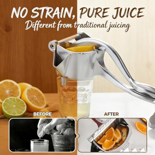 Lemon Squeezer, Stainless Steel Hand Fruit Juicer Squeezer, 2026 New Manual Lime Juice Extractor Hand Press with Ergonomic Grip, Easy to Clean Efficient Extraction of Citrus